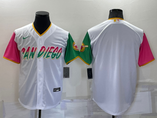 San Diego Padres Blank White 2022 City Connect Cool Base Stitched Jersey
