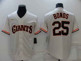 San Francisco Giants #25 Barry Bonds Cream Cool Base Stitched Jersey