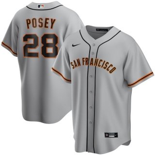 San Francisco Giants #28 Buster Posey Grey Cool Base Stitched Jersey