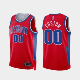 Detroit Pistons city red custom jersey