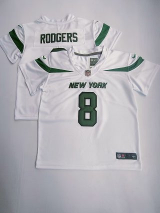 New York Jets #8 Aaron Rodgers white toddler jersey