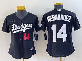 Youth Los Angeles Dodgers #14 Enrique Hernandez black Stitched Baseball Jersey
