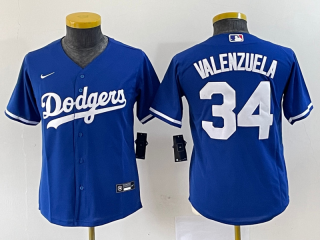 Women's Los Angeles Dodgers #34 Toro Valenzuela Royal Stitched Jersey(Run Small)
