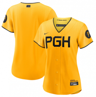 Women's Pittsburgh Pirates Blank Gold 2023 City Connect Stitched Jersey