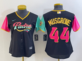 Women's San Diego Padres #44 Joe Musgrove Black City Connect Stitched Baseball