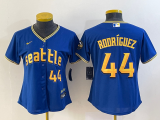 Women's Seattle Mariners #44 Julio Rodriguez Royal 2023 City Connect With Patch Stitched