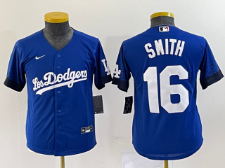 Los Angeles Dodgers #16 blue jersey 2