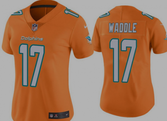 Women's Miami Dolphins #17 Jaylen Waddle Orange jersey