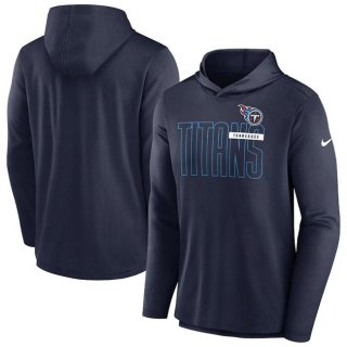 Tennessee Titans Navy Lightweight Performance Hooded Long Sleeve T-Shirt