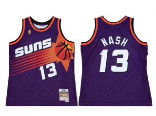 Men's Phoenix Suns #13 Steve Nash Purple Throwback Swingman Stitched Jersey