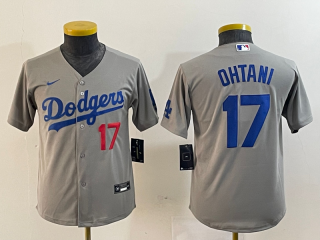 Youth Los Angeles Dodgers #17 gray youth jersey 2