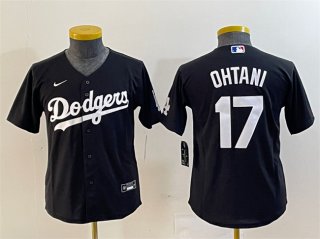 Youth Los Angeles Dodgers #17 Shohei Ohtani Black Stitched Baseball Jersey