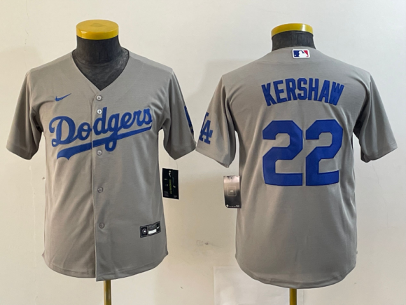 Youth Los Angeles Dodgers #22 gray youth jersey 2