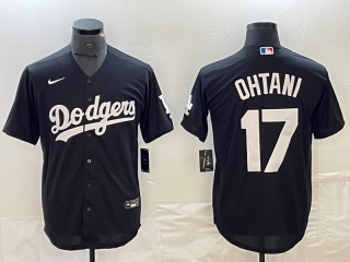 Los Angeles Dodgers #17 Shohei Ohtani Black Cool Base Stitched Jersey