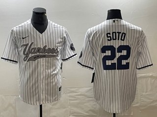 New York Yankees #22 Juan Soto White Cool Base Stitched Baseball Jersey
