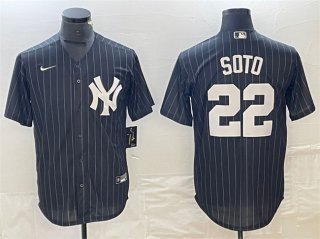 New York Yankees #22 Juan Soto Black Cool Base Stitched Baseball Jersey 2