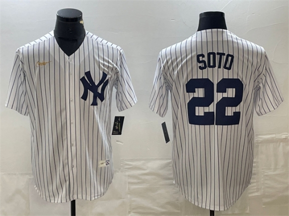 New York Yankees #22 Juan Soto White Cool Base Stitched Baseball Jersey 3