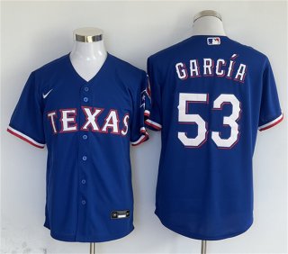 Texas Rangers #53 Adolis Garcia Royal With Patch Cool Base Stitched MLB Jersey