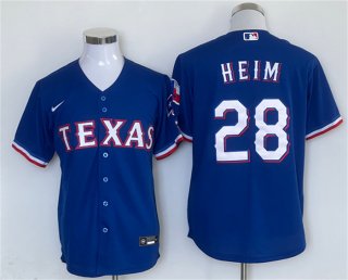 Texas Rangers #28 Jonah Heim Royal With Patch Cool Base Stitched MLB Jersey