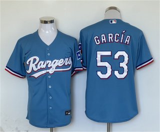 Texas Rangers #53 Adolis Garcia Blue With Patch Cool Base Stitched MLB Jersey