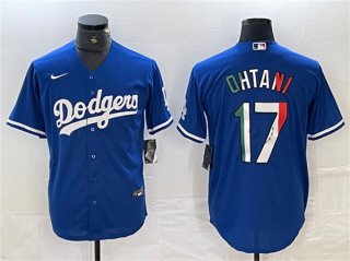 Los Angeles Dodgers #17 Shohei Ohtani Blue Cool Base Stitched Baseball Jersey