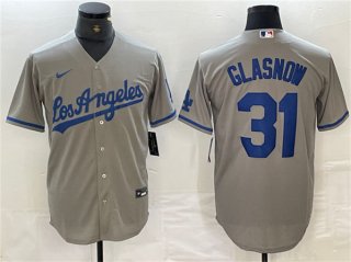 Los Angeles Dodgers #31 Tyler Glasnow Gray Cool Base Stitched Baseball Jersey 2