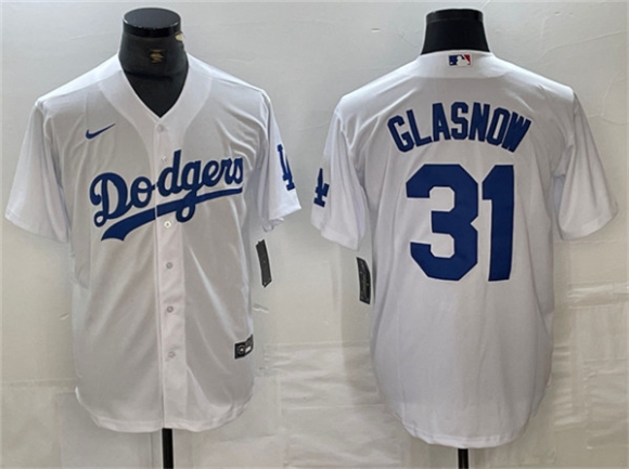 Los Angeles Dodgers #31 Tyler Glasnow White Cool Base Stitched Baseball Jersey