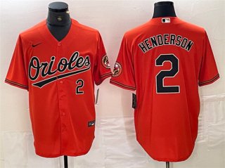 Baltimore Orioles #2 Gunnar Henderson Orange Cool Base Stitched Jersey