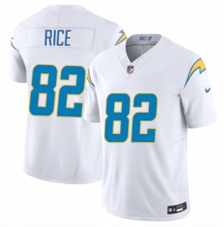Los Angeles Chargers #82 Brenden Rice White 2024 Draft F.U.S.E. Vapor Limited Football