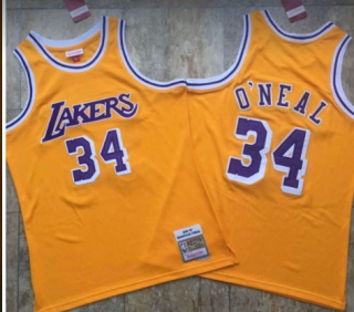 Lakers #34 yellow jersey