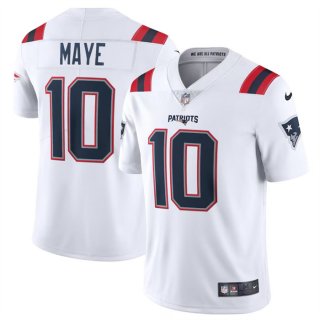 New England Patriots #10 Drake Maye White 2024 Draft Vapor Limited Football Stitched