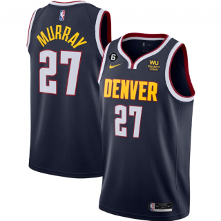 Men's Denver Nuggets #27 Jamal Murray Navy Icon Edition With NO.6 Patch Stitched Jersey