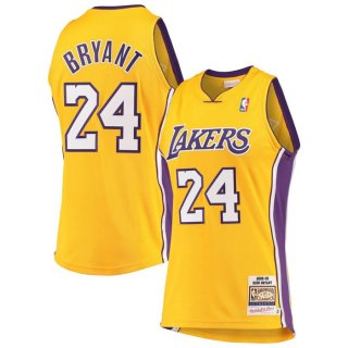 Men's Los Angeles Lakers #24 Kobe Bryant Yellow 2008-09 Throwback Basketball Jersey