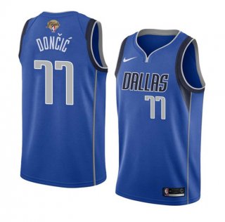 Dallas Mavericks #77 Luka Doncic Blue 2024 Finals Icon Edition Stitched Basketball