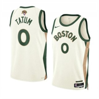 Boston Celtics #0 Jayson Tatum Cream 2024 Finals City Edition Stitched Basketball