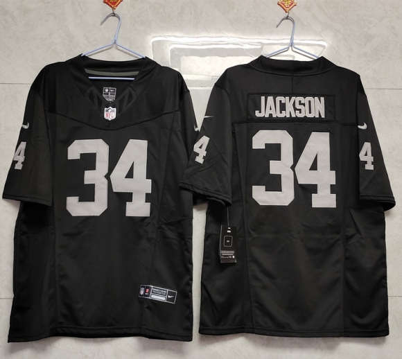 Las Vegas Raiders #34 Bo Jackson Black 2023 F.U.S.E Vapor Untouchable Stitched