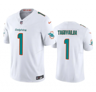 Miami Dolphins #1 Tua Tagovailoa White 2023 F.U.S.E Vapor Limited Stitched Football