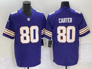 Minnesota Vikings #80 Cris Carter Purple 2023 F.U.S.E. Vapor Untouchable Limited
