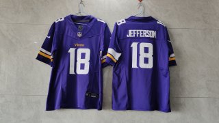 Minnesota Vikings #18 Justin Jefferson Purple 2023 F.U.S.E. Vapor Untouchable 2