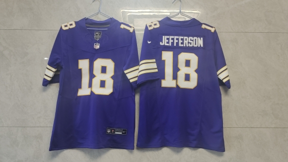 Minnesota Vikings #18 Justin Jefferson Purple 2023 F.U.S.E. Vapor Untouchable