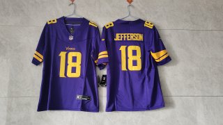 Minnesota Vikings #18 Justin Jefferson Purple gold 2023 F.U.S.E. Vapor Untouchable