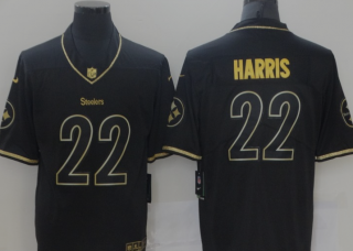 Pittsburgh Steelers #22 Najee Harris Black black gold jersey