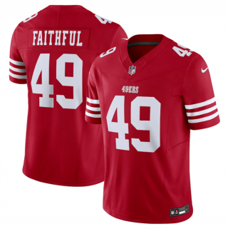 San Francisco 49ers #49 Faithful Red 2023 F.U.S.E. Vapor Untouchable Limited Stitched