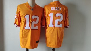Tampa Bay Buccaneers #12 Tom Brady Orange Throwback 2023 F.U.S.E. Vapor Limited Stitched Football