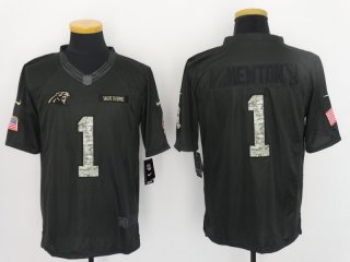 Carolina Panthers #1 black salute to service jersey