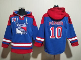 New York Rangers #10 Artemi Panarin Blue Ageless Must-Have Lace-Up Pullover