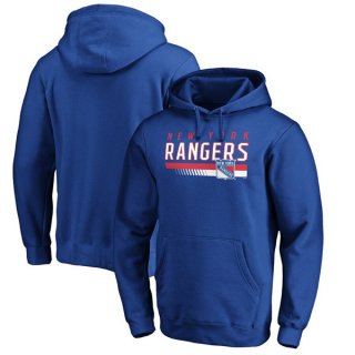 New York Rangers Royal Staggered Stripe Pullover Hoodie