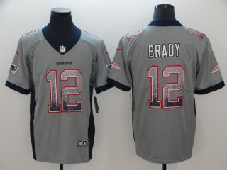 New England Patriots #12 gray drit fasion jersey
