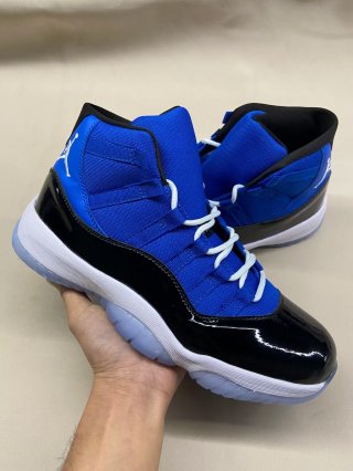 Jordan 11 black blue men shoes