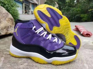Jordan 11 black purple men shoes